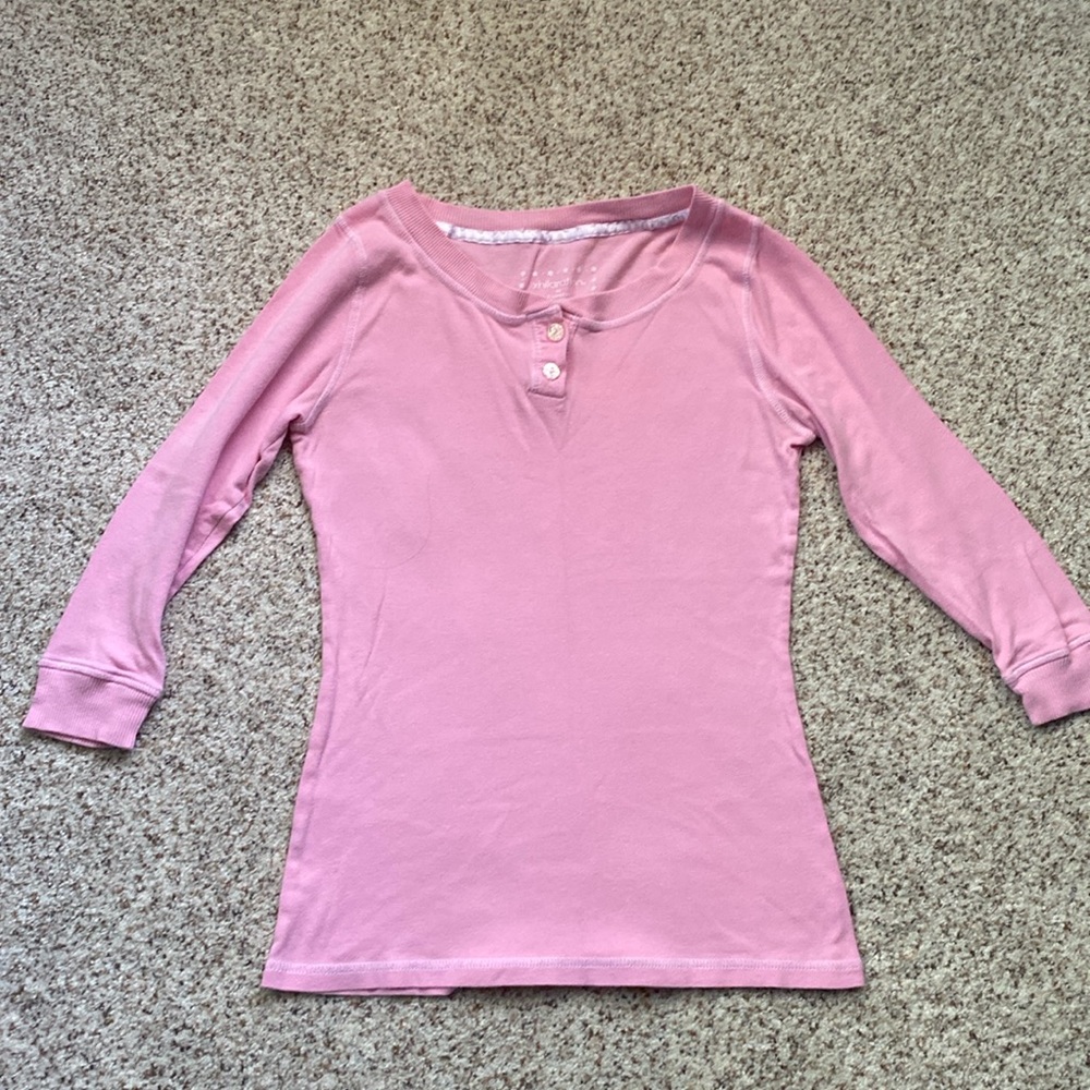 Xhilaration pink 3/4 sleeve Henley pajama shirt size M